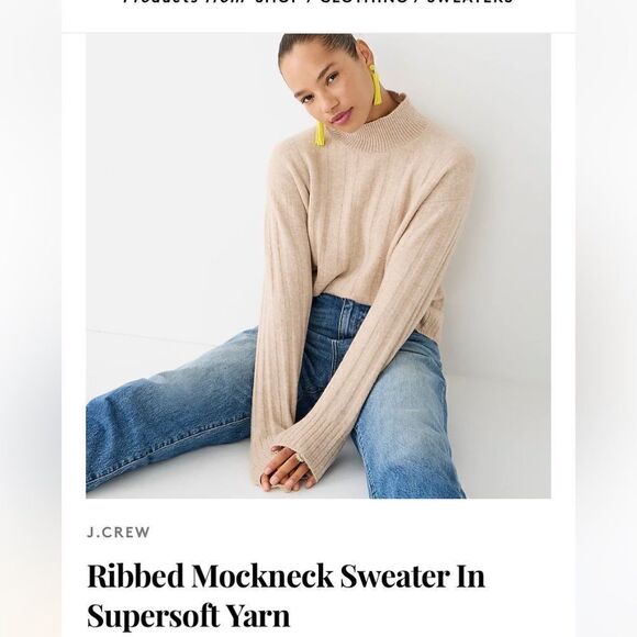 J Crew NWT Ribbed neck sweater size XL - Picture 1 of 9